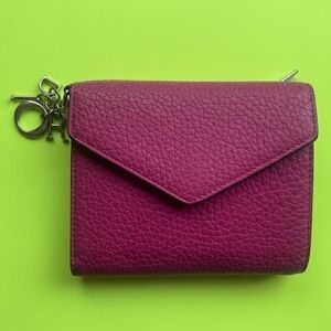 Dior Diorissimo Pink Textured Wallet with Gold Hardware